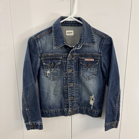 Hudson Jackets & Blazers - Hudson Jeans Denim Jacket Womens Size Small Y2K USA Made Distressed